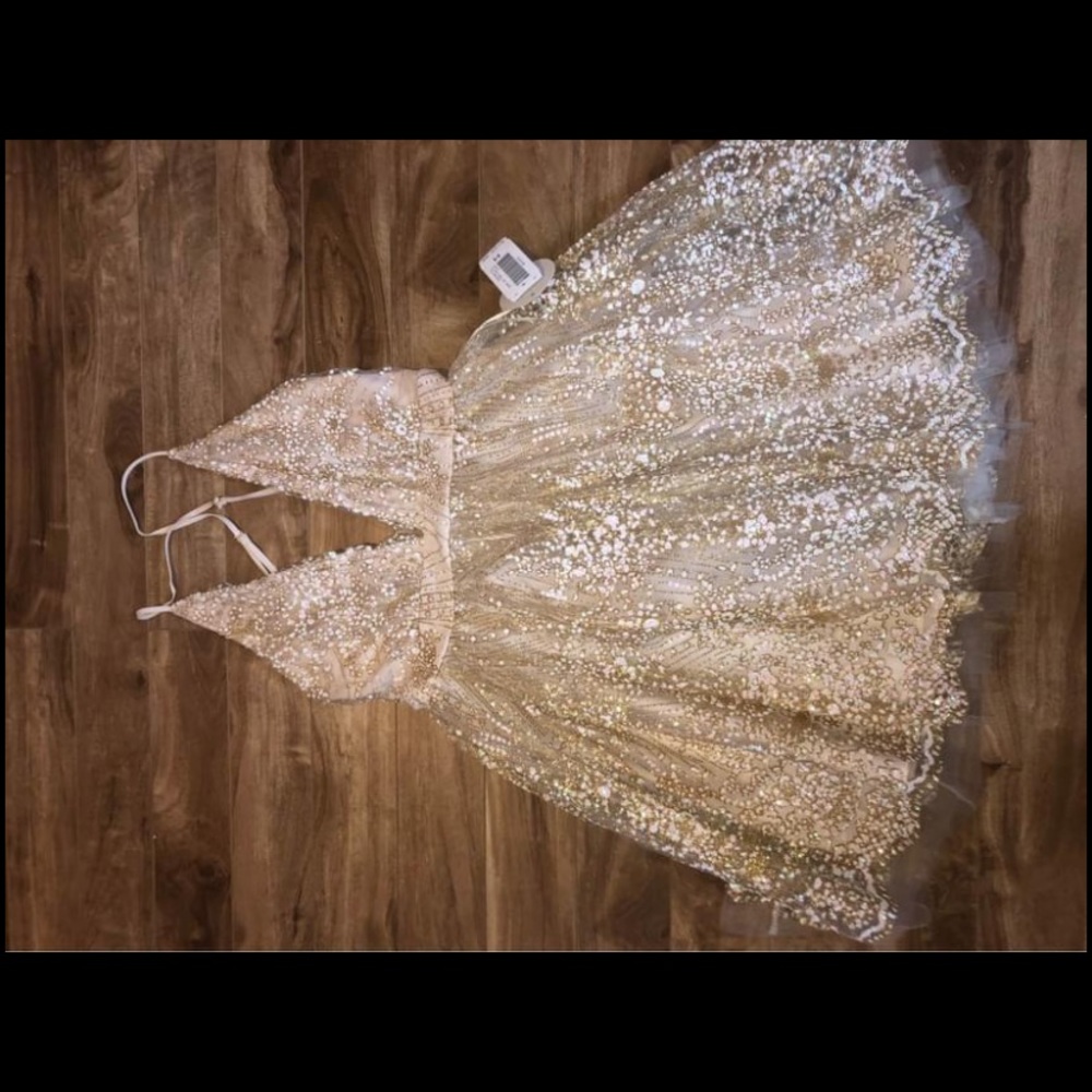 Gold sparkly formal dress